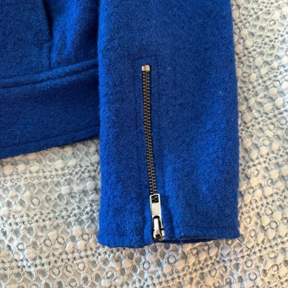 💐SPRING Jacket💐 Tahari Royal Blue Women's Moto Jacket Asymmetrical Zipper sz sm - Picture 5 of 7